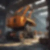 Fossil fuel extraction machinery in industrial setting
