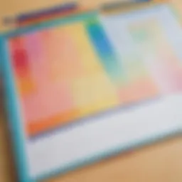 A vibrant layout of a curriculum planner with colorful sections