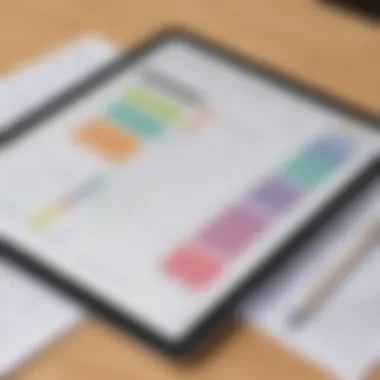 Digital Curriculum Planning Tool Interface A digital interface showcasing a curriculum planning tool on a tablet