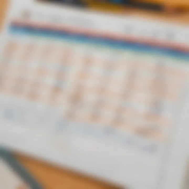 A well-organized educational calendar highlighting important dates
