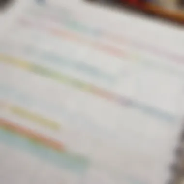 Weekly Curriculum Planner Schedule A close-up of a curriculum planner opened to a weekly schedule
