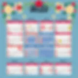 Decorative sample of a monthly calendar layout