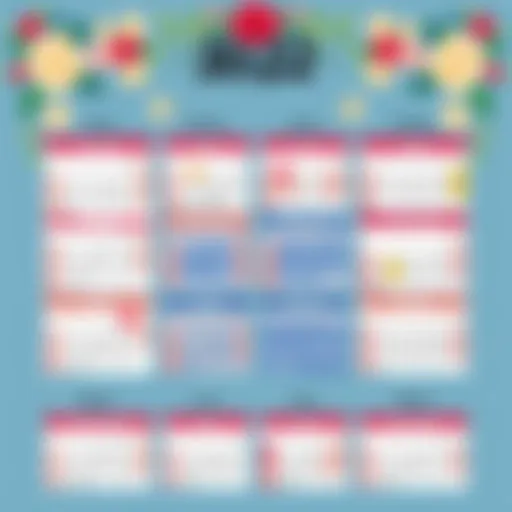 Decorative sample of a monthly calendar layout