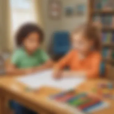 Parent and child working together on math exercises