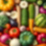 A vibrant collection of assorted vegetables showcasing their rich colors and textures