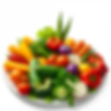 Artistic Vegetable Presentation A beautifully arranged vegetable platter emphasizing artistic presentation