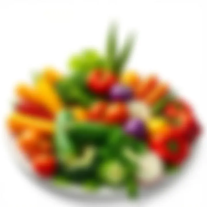 Artistic Vegetable Presentation A beautifully arranged vegetable platter emphasizing artistic presentation