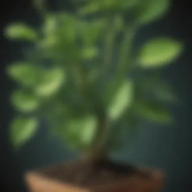 Artistic representation of a fully grown plant from a seed