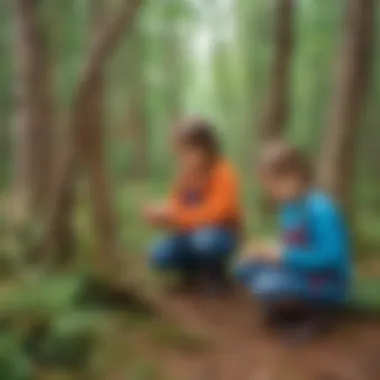 Natural Twig Ornament Crafting Children exploring nature while crafting twig ornaments