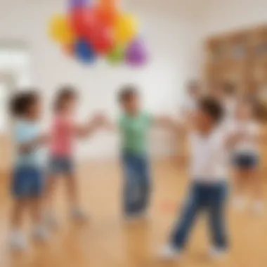 Balloon Pop Game Fostering Teamwork and Agility Kids engaged in a game of balloon pop