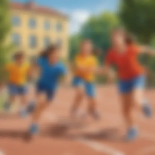 Children playing a relay race game