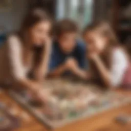 Siblings engaging in a board game