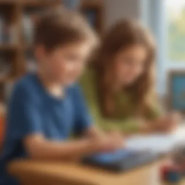 Children using technology for interactive play