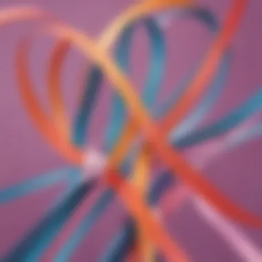 Abstract visualization of gender equality through intertwined ribbons