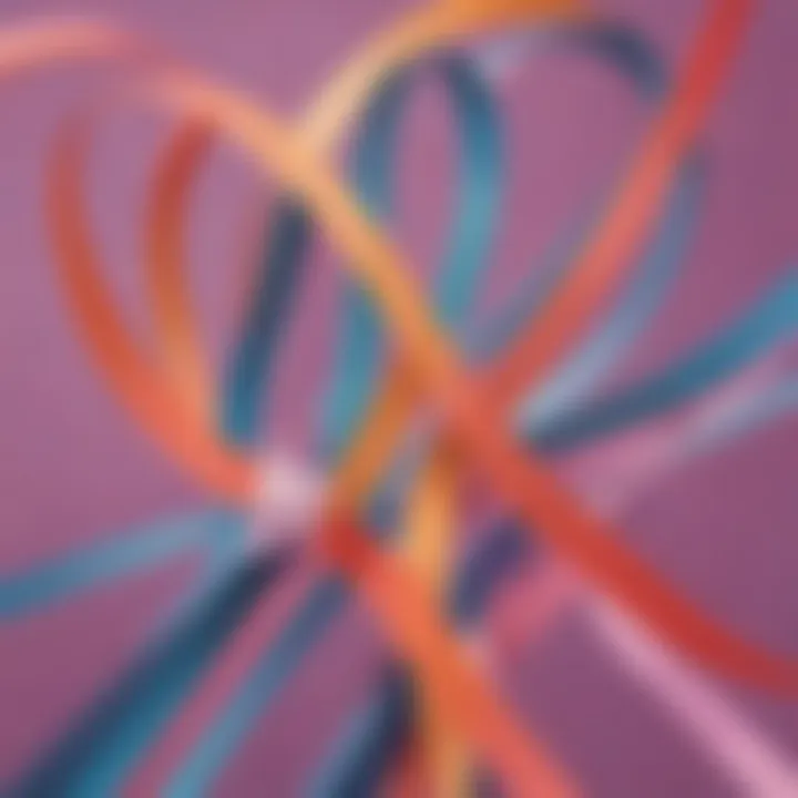 Abstract visualization of gender equality through intertwined ribbons