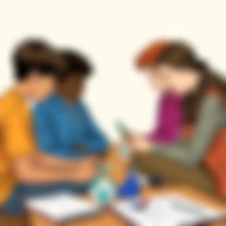 Students collaborating on geometry tasks