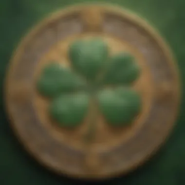 Luxurious Gilded Shamrock Treasure Gilded Shamrock Coin from Ancient Times