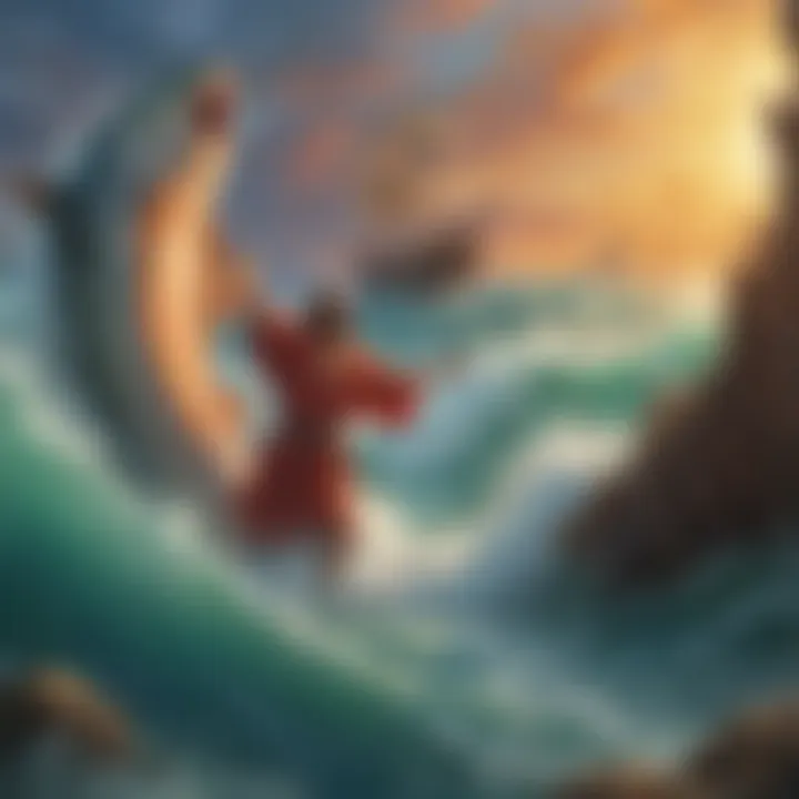 Illustration showcasing the mercy and forgiveness of God towards Jonah