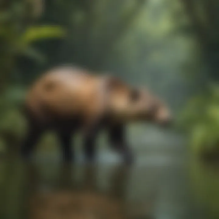 Graceful river-dwelling mammal navigating the Amazon waters