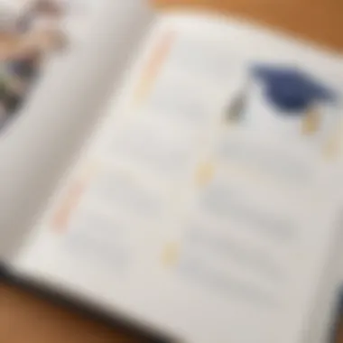 Customizable Sections for Personal Touch Close-up of customizable sections within a graduation memory book template.