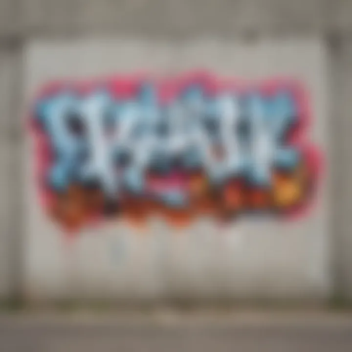 Abstract Graffiti Tag on Concrete Wall
