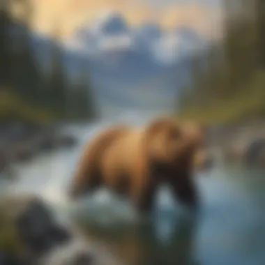Wildlife Encounters in Alaskan Wilderness Grizzly Bear Fishing in Pristine Alaskan Waters