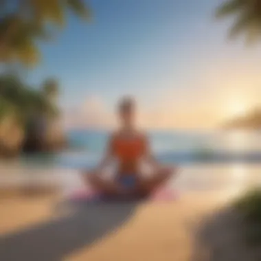 Person practicing yoga on a peaceful beach