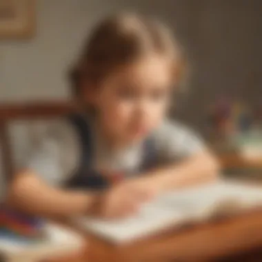 Child Engaged in Learning Illustration depicting a child engaged in learning with instruction materials.