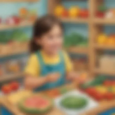 Preschooler learning about healthy food choices