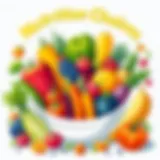 Colorful fruits and vegetables arranged artistically