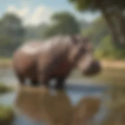Majestic Hippo in Natural Habitat