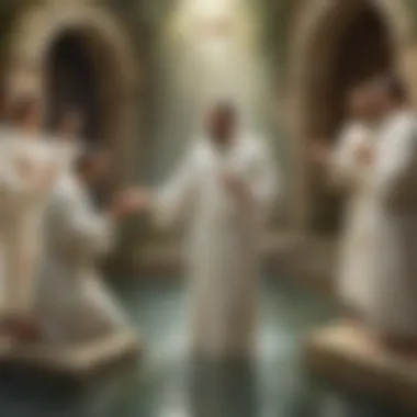 Historical Depiction of Baptism Ritual Historical Depiction of Baptism Ritual