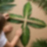 Child crafting a palm leaf cross