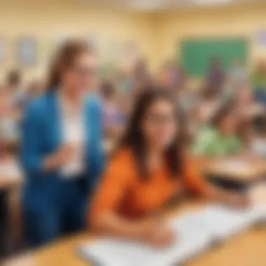 Teacher engaging students