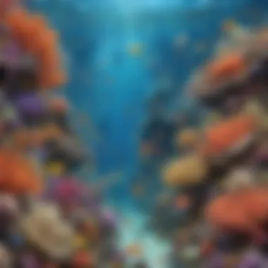 Diversity of Life in Coral Reefs A vibrant coral reef teeming with colorful fish and marine life.