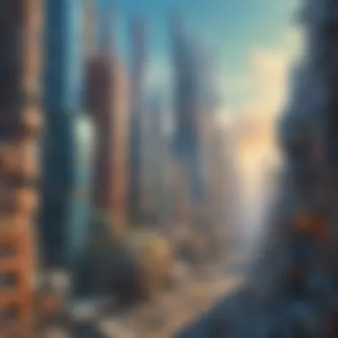 Futuristic Cityscape Illustration A futuristic cityscape illustration