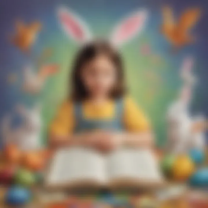 Artistic representation of a child's creativity sparked by Easter speech books