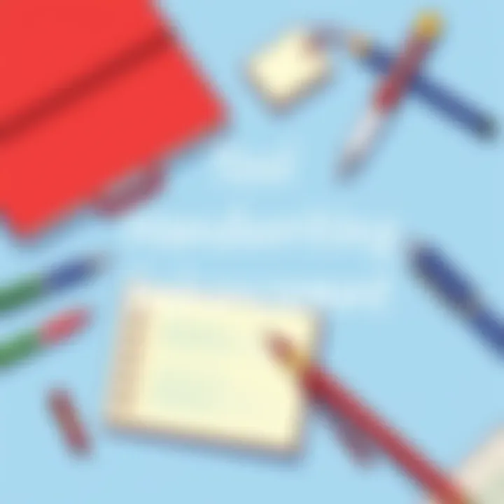 Essential Tools for Handwriting Enhancement Various tools for handwriting improvement including pens and paper