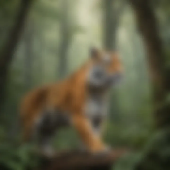 Indochinese Tiger in Dense Forest