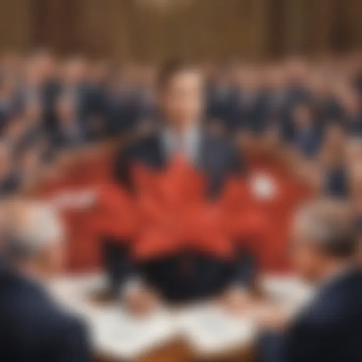 Illustration symbolizing the influential role of the Canadian Prime Minister in policy-making