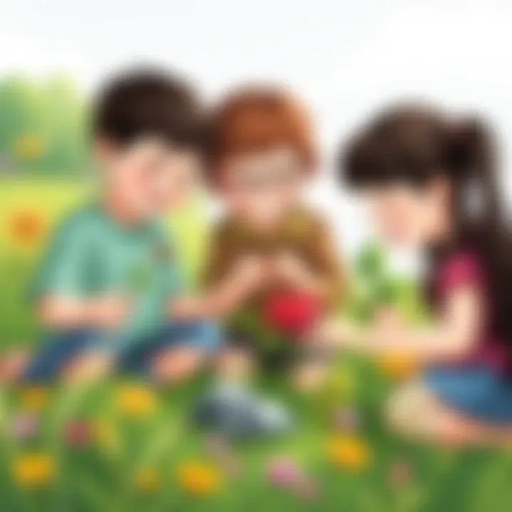 Children exploring nature with hands-on activities