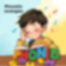 Child engaging in phonics with colorful letters
