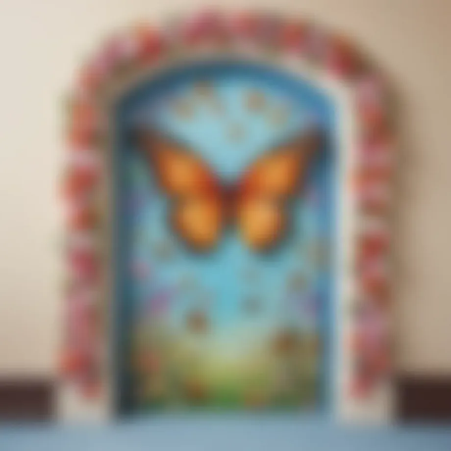 Innovative butterfly design classroom door decoration