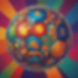 Soccer ball with colorful geometric patterns