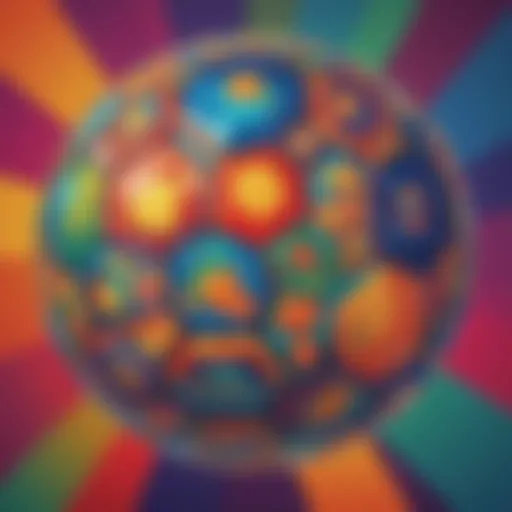 Soccer ball with colorful geometric patterns