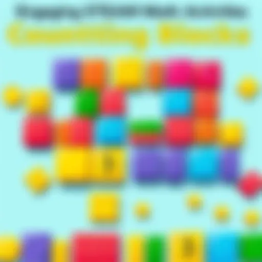 Colorful counting blocks arranged in patterns