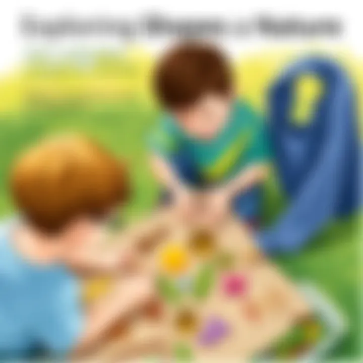 Exploring Shapes in Nature: A Hands-On Activity Children exploring shapes with nature materials