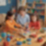 Children engaged in imaginative play with colorful props