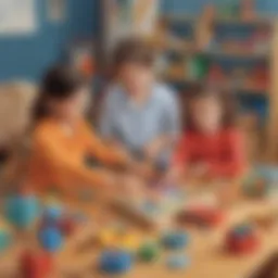 Children engaged in imaginative play with colorful props