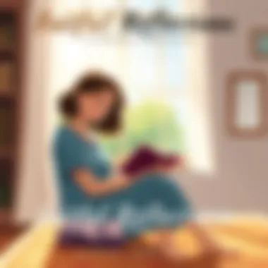 A tranquil scene of a mother reading the Bible in a sunlit room.